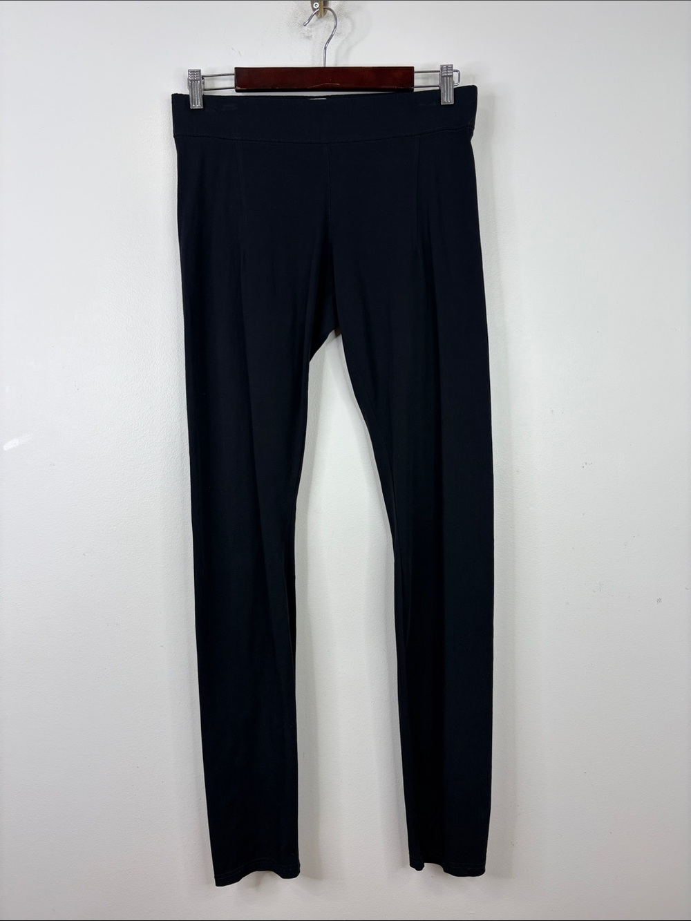 Helmut Lang Leggings Womens Medium Black Stretch Jersey Pull On Pants Designer